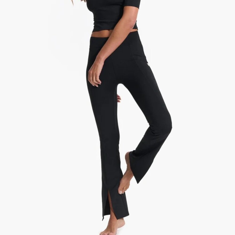 Vuori Lux Rib Split Bootcut Women's Rib Pants Black Small